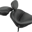 Load image into Gallery viewer, Mustang 02-09 Honda VTX1300 Retro, S ,T Wide Touring 2PC Seat w/Driver Backrest Studs - Black - Side View