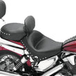 Load image into Gallery viewer, Mustang 02-09 Honda VTX1300 Retro, S ,T Wide Touring 2PC Seat w/Driver Backrest Studs - Black - Detail View