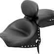 Load image into Gallery viewer, Mustang 03-08 Kawasaki Vulcan 1600 Classic,05-08 Nomad Tour 2PC Seat w/Driver Backrest Studs - Black - Main Product View