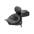 Load image into Gallery viewer, Mustang 03-08 Kawasaki Vulcan 1600 Classic,05-08 Nomad Tour 2PC Seat w/Driver Backrest Studs - Black - Side View