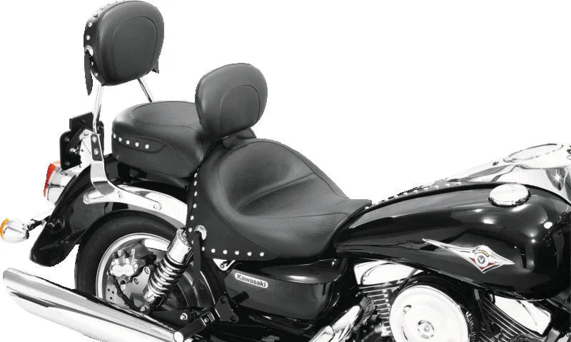 Mustang 03-08 Kawasaki Vulcan 1600 Classic,05-08 Nomad Tour 2PC Seat w/Driver Backrest Studs - Black - Detail View