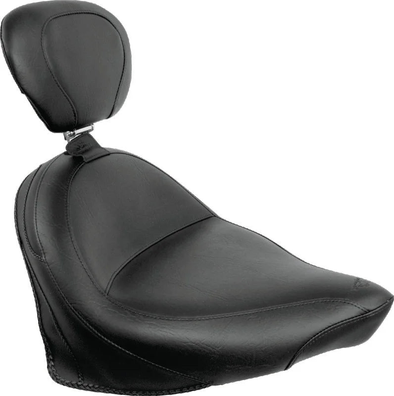 Mustang 03-17 Victory Vegas/ Kingpin, 05-07 8-Ball Touring Solo Seat w/Driver Backrest - Black - Main Product View