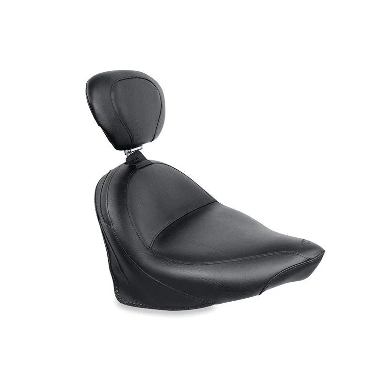 Mustang 03-17 Victory Vegas/ Kingpin, 05-07 8-Ball Touring Solo Seat w/Driver Backrest - Black - Side View