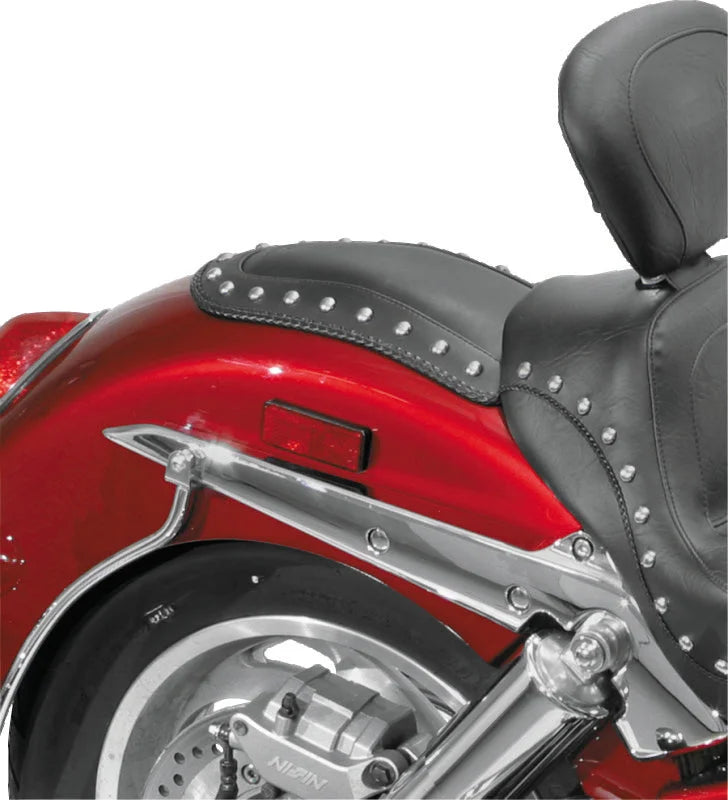 Mustang 04-09 Honda VTX1300 Fender Bib w/Studs - Black - Side View