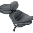 Load image into Gallery viewer, Mustang 04-09 Honda VTX1300C Wide Touring 2PC Seat w/Driver Backrest Studs - Black - Main Product View