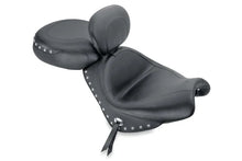 Load image into Gallery viewer, Mustang 04-09 Honda VTX1300C Wide Touring 2PC Seat w/Driver Backrest Studs - Black - Main Product View
