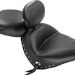 Load image into Gallery viewer, Mustang 04-09 Honda VTX1300C Wide Touring 2PC Seat w/Driver Backrest Studs - Black - Side View