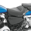 Load image into Gallery viewer, Mustang 04-21 Harley Sportster 3.3 GAL Standard Touring Solo Seat w/Studs - Black - Side View