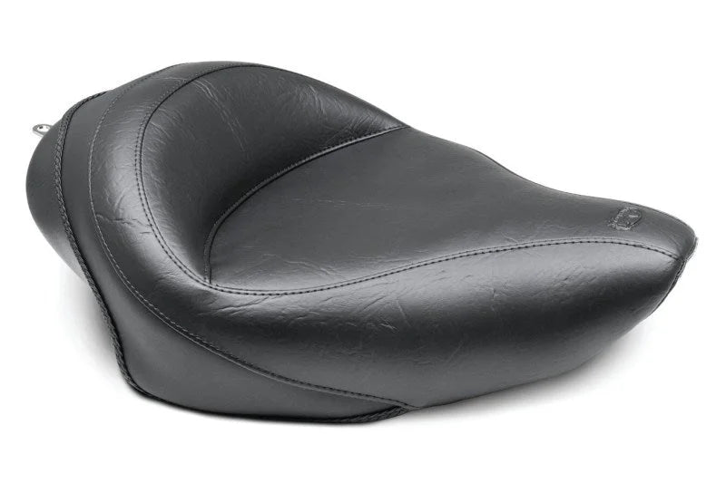 Mustang 04-21 Harley Sportster 3.3 GAL Wide Touring Solo Seat - Black - Side View