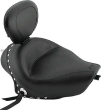 Load image into Gallery viewer, Mustang 04-21 Harley Sportster 3.3 Wide Stud Touring Solo Seat w/Driver Backrest - Black - Main Product View