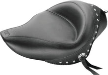 Load image into Gallery viewer, Mustang 04-21 Harley Sportster 4.5 Gallon Wide Touring Solo Seat w/Studs - Black - Side View