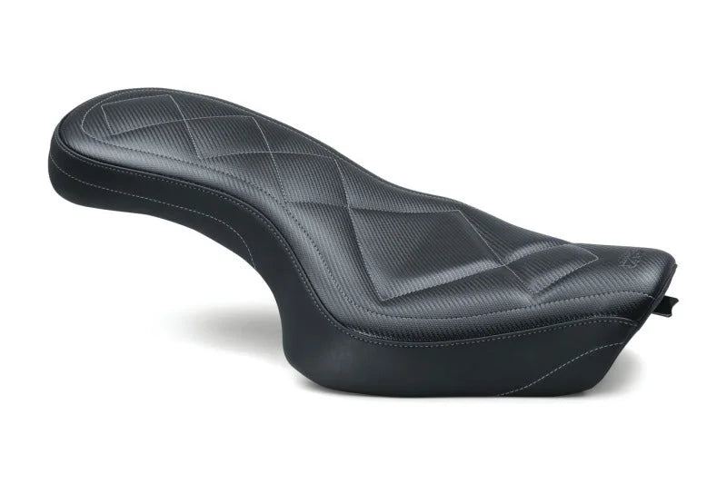 Mustang 04-21 Harley Sportster Super Tripper 1PC Seat Carbon- Black - Main Product View