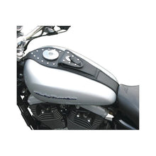 Load image into Gallery viewer, Mustang 04-21 Harley Sportster Tank Bib w/Studs - Black - Side View