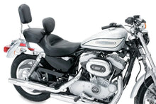 Load image into Gallery viewer, Mustang 04-21 Harley Sportster Wide Touring Solo Seat w/Driver Backrest - Black - Main Product View