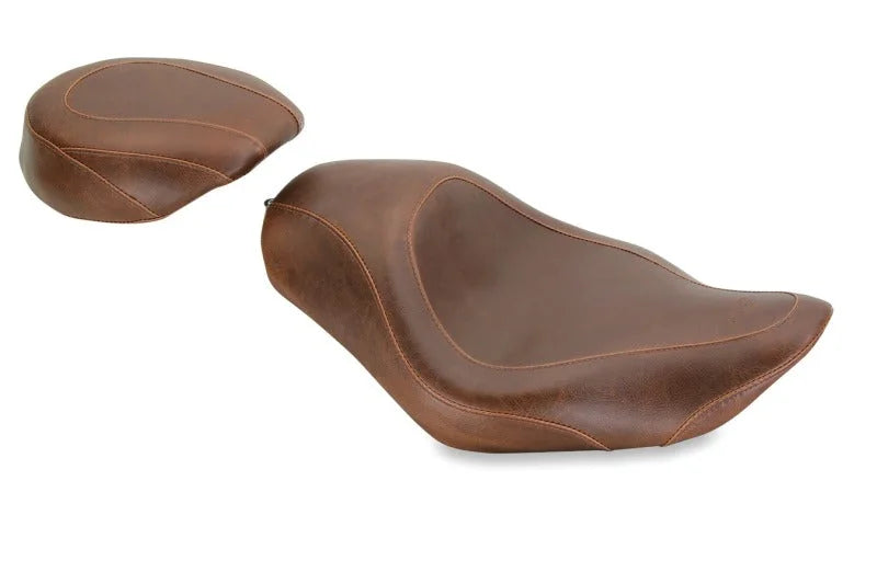 Mustang 04-21 Harley Sportster Wide Tripper Solo Seat - Distressed Brown - Main Product View
