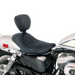 Load image into Gallery viewer, Mustang 04-21 Harley Sportster Wide Tripper Solo Seat w/Driver Backrest Diamond Stitch - Black - Side View