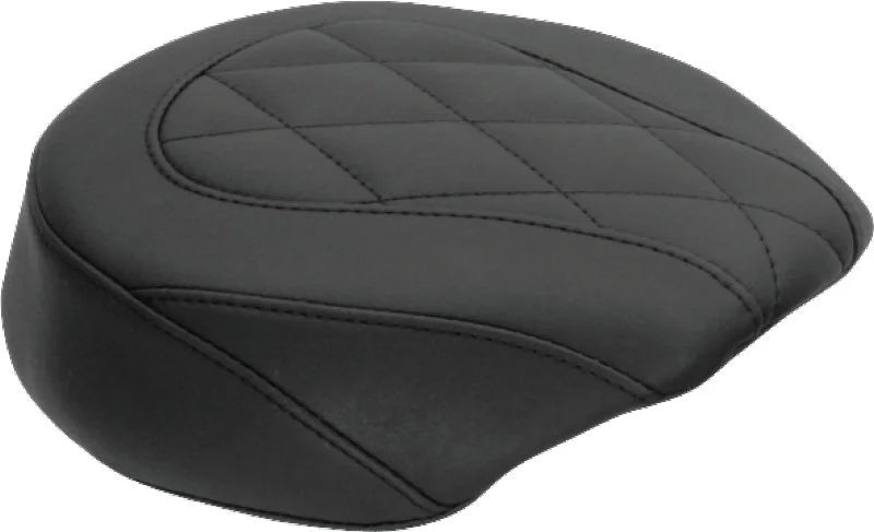 Mustang 04-21 Harley Wide Tripper Passenger Seat Diamond Stitch - Black - Side View