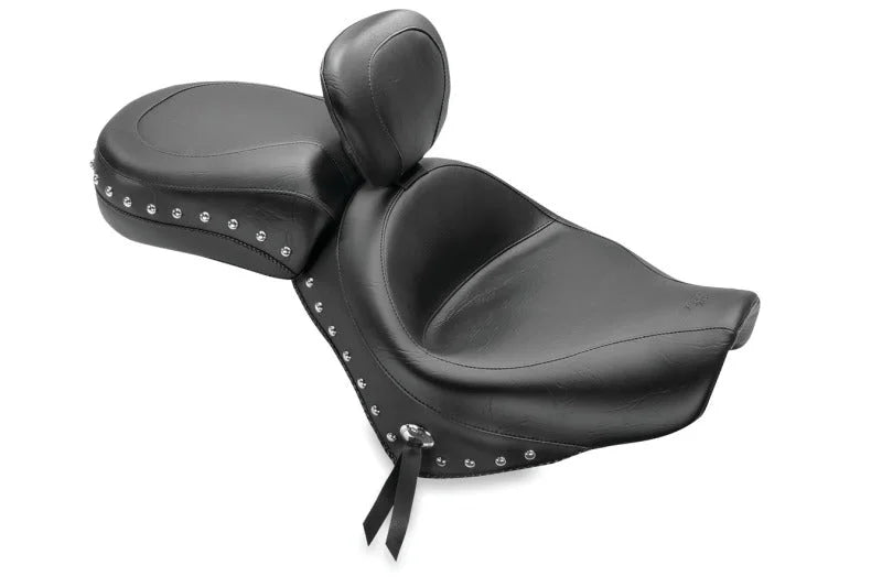 Mustang 04-21 Honda VT750 Aero Wide Touring 2PC Seat w/Driver Backrest Studs - Black - Main Product View