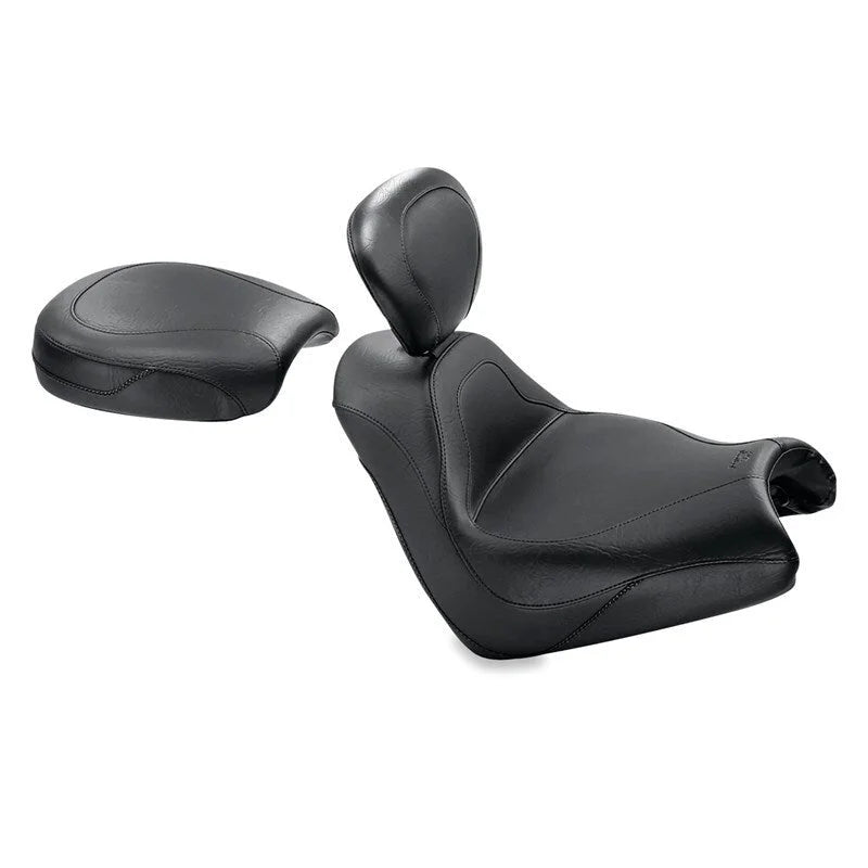 Mustang 05-08 Honda VTX1800F Sport Touring Passenger Seat - Black - Side View