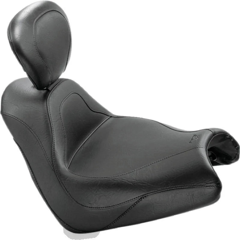 Mustang 05-08 Honda VTX1800F Sport Touring Solo Seat w/Driver Backrest - Black - Main Product View