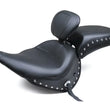 Load image into Gallery viewer, Mustang 05-17 Harley Deluxe(w/ Standard Rack) Wide Touring Solo Seat w/DBR Studs - Black - Side View