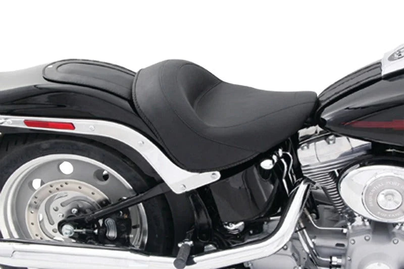Mustang 06-10 Harley Softail FXST, 07-17 FLSTF Fender Bib - Black - Side View