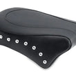 Load image into Gallery viewer, Mustang 06-17 Harley Dyna Standard Touring Passenger Seat w/Studs - Black - Side View