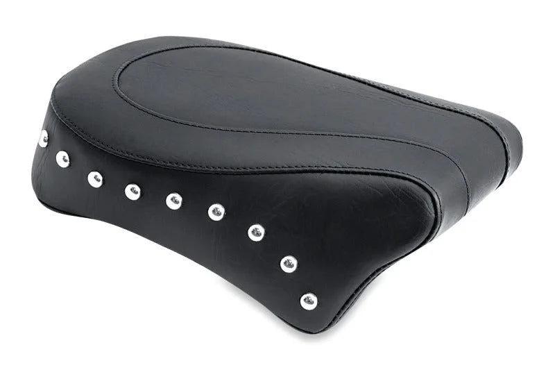 Mustang 06-17 Harley Dyna Standard Touring Passenger Seat w/Studs - Black - Side View