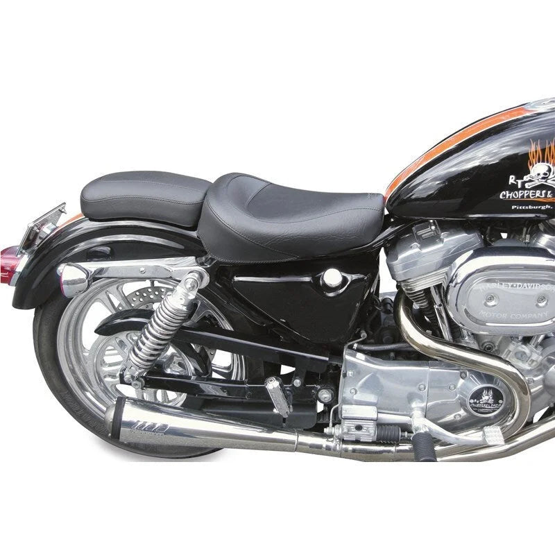 Mustang 06-17 Harley Dyna Standard Touring Solo Seat - Black - Side View