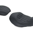 Load image into Gallery viewer, Mustang 06-17 Harley Dyna Wide Tripper Forward Solo Seat Diamond Stitch - Black - Side View