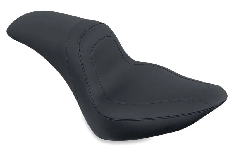 Mustang 06-17 Harley Softail Wide Tire (200mm) Fastback 1PC Seat - Black - Side View