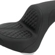 Load image into Gallery viewer, Mustang 06-17 Harley Softail Wide Tire (200mm) Fastback 1PC Seat w/Diamond Stitch - Black - Main Product View