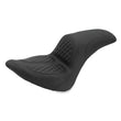 Load image into Gallery viewer, Mustang 06-17 Harley Softail Wide Tire (200mm) Fastback 1PC Seat w/Diamond Stitch - Black - Side View