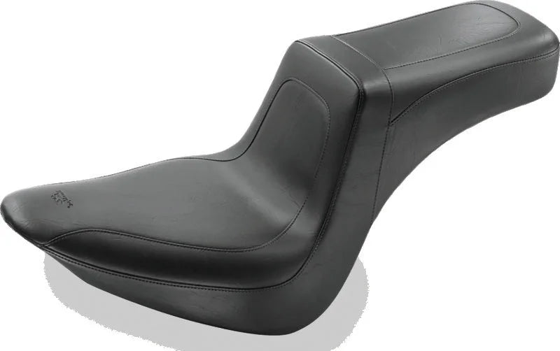 Mustang 06-17 Harley Softail Wide Tire (200mm) Squareback 1PC Seat - Black - Side View
