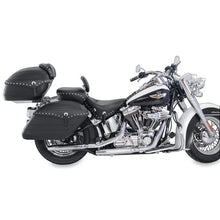 Load image into Gallery viewer, Mustang 06-17 Harley Softail Wide Tire (200mm) Wide Touring Recessed Passenger Seat w/Studs - Black - Side View