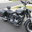 Load image into Gallery viewer, Mustang 06-17 Harley Softail Wide Tire (200mm) Wide Touring Solo Seat w/Driver Backrest - Black - Side View