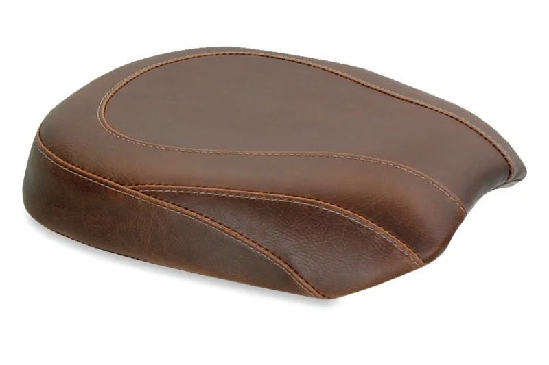 Mustang 06-17 Harley Softail Wide Tire (200mm) Wide Tripper Passenger Seat - Distressed Brown - Side View