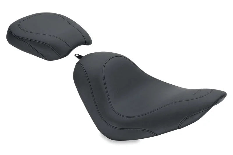 Mustang 06-17 Harley Softail Wide Tire (200mm) Wide Tripper Solo Seat - Black - Side View