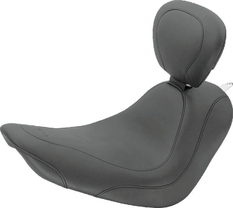 Mustang 06-17 Harley Softail Wide Tire(200mm)Wide Tripper Solo Seat w/Driver Backrest - Black - Main Product View