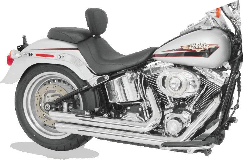 Mustang 06-17 Harley Softail Wide Tire(200mm)Wide Tripper Solo Seat w/Driver Backrest - Black - Detail View