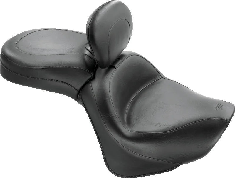 Mustang 06-21 Kawasaki Vulcan 900 Classic, Custom Touring 1PC Seat w/Driver Backrest - Black - Main Product View