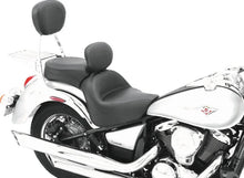 Load image into Gallery viewer, Mustang 06-21 Kawasaki Vulcan 900 Classic, Custom Touring 1PC Seat w/Driver Backrest - Black - Detail View