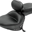 Load image into Gallery viewer, Mustang 07-17 Yamaha V-Star 1300,1300 Tourer Wide 2PC Seat w/ Driver Backrest Studs- Black - Side View
