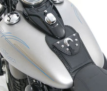 Load image into Gallery viewer, Mustang 08-13 Harley FLSTB Softail Tank Bib w/Studs - Black - Side View