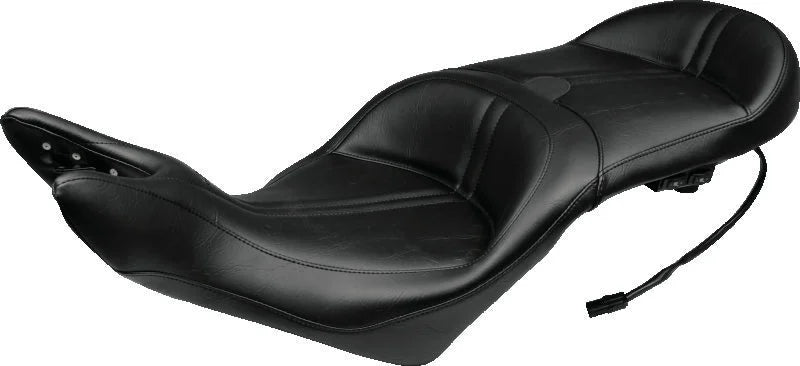 Mustang 08-17 Victory Vision Standard Touring 1PC Seat w/Driver Backrest - Black - Side View