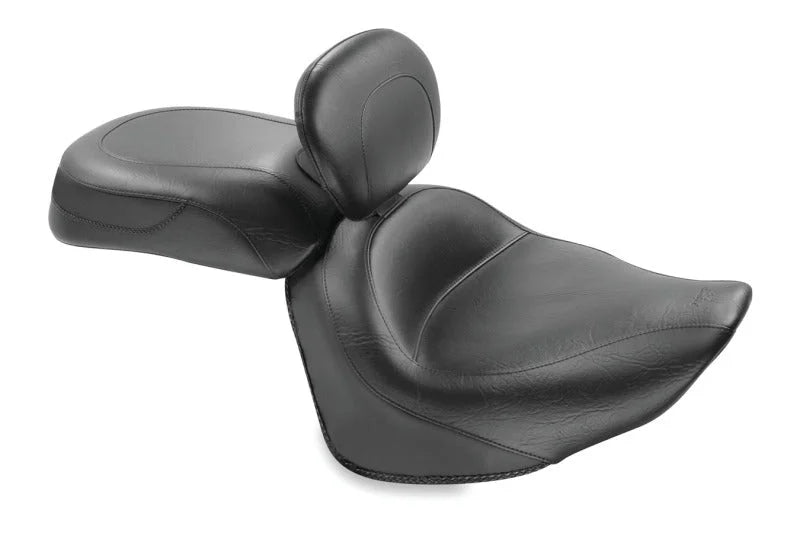 Mustang 08-17 Yamaha Raider Wide Touring 2PC Seat w/Diver Backrest - Black - Main Product View