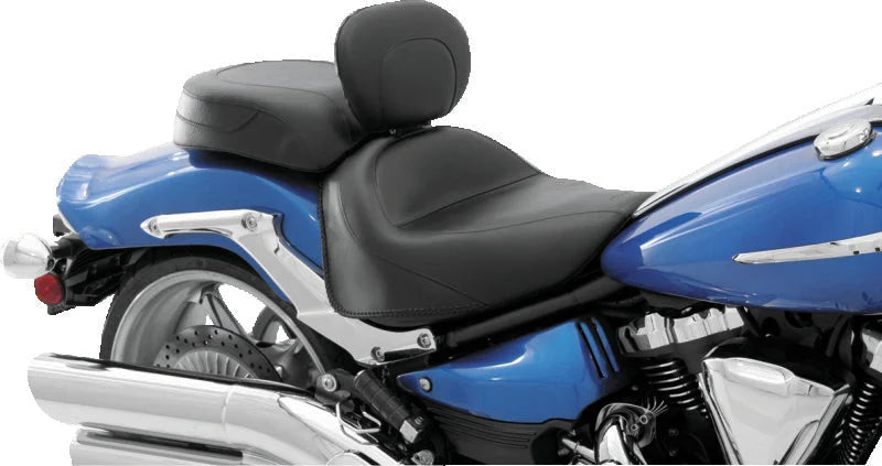Mustang 08-17 Yamaha Raider Wide Touring 2PC Seat w/Diver Backrest - Black - Detail View