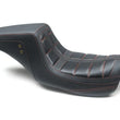 Load image into Gallery viewer, Mustang 08-21 HD Electra Glide,Rd Glide,Rd King,St Glide Squareback 1PC Seat - Black w/Red Stitching - Side View