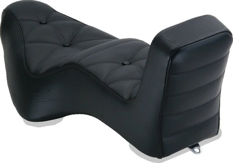 Mustang 08-21 HD Electra Glide,Rd Glide,Rd King,Str Glide Driver Backrest - Black w/ Red Stitching - Main Product View