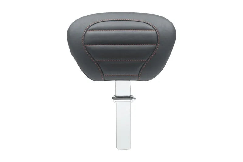 Mustang 08-21 HD Electra Glide,Rd Glide,Rd King,Str Glide Driver Backrest - Black w/ Red Stitching - Side View